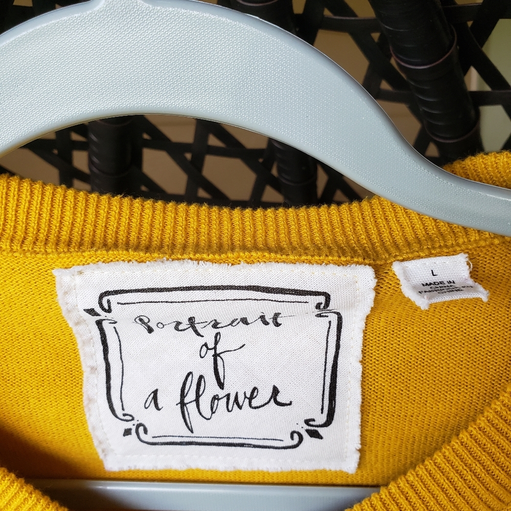 Mustard Yellow Penguin Print Cardigan Sweater - Picture 4 of 7